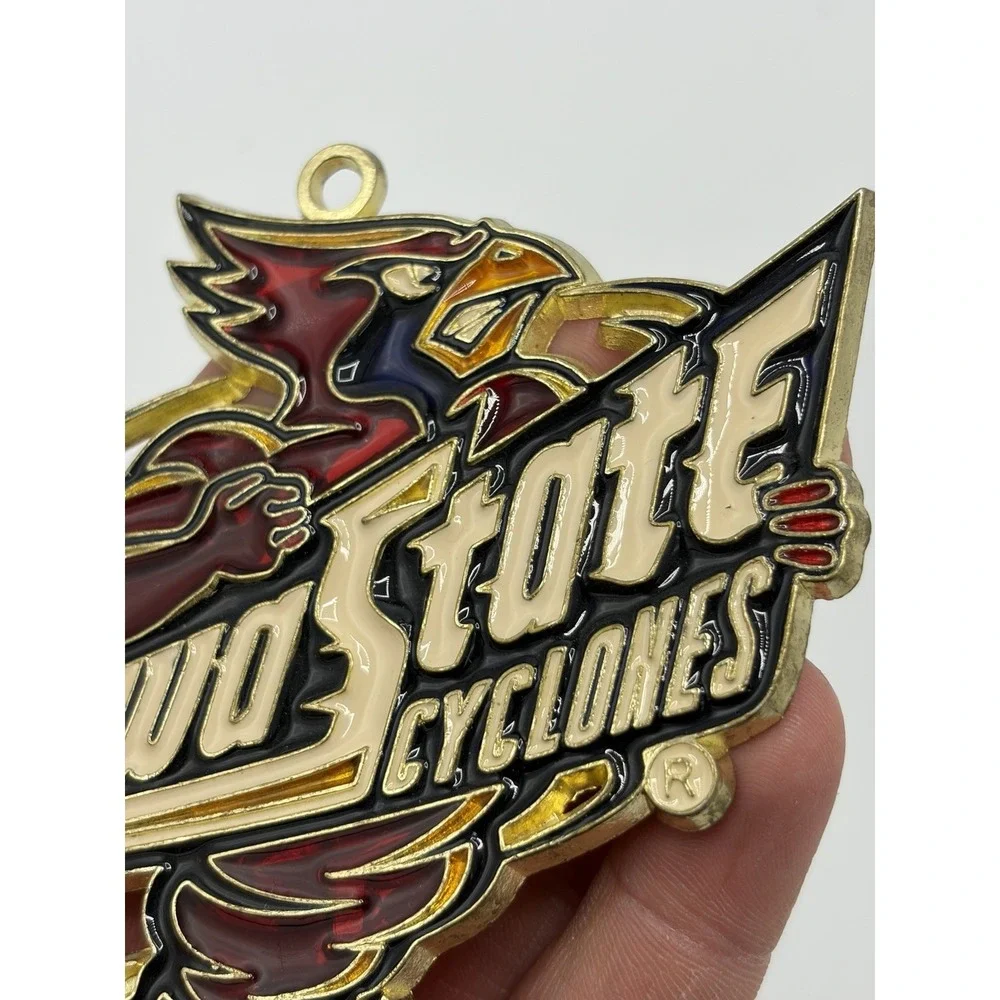 Iowa State Cyclones Cy Flat Metal Ornament Hanger Decal Red Gold 4
